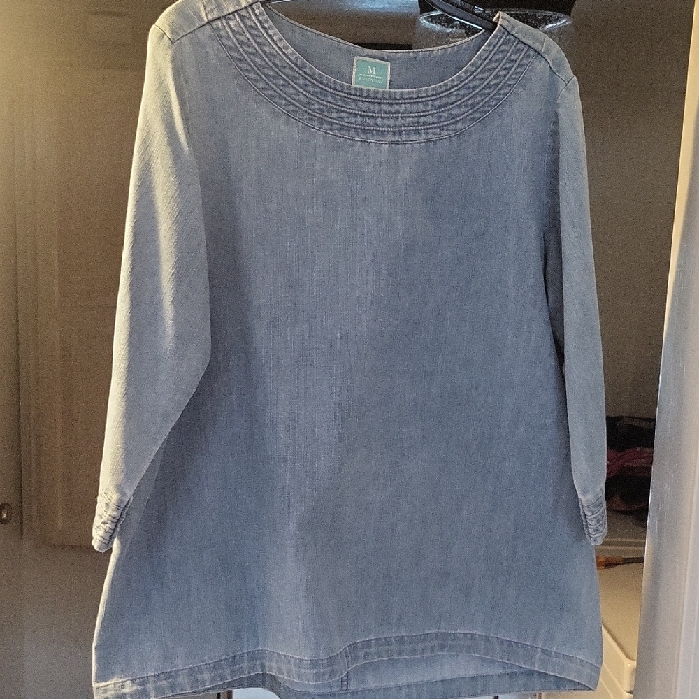 Martha Stewart Soft Blue Denim Top
